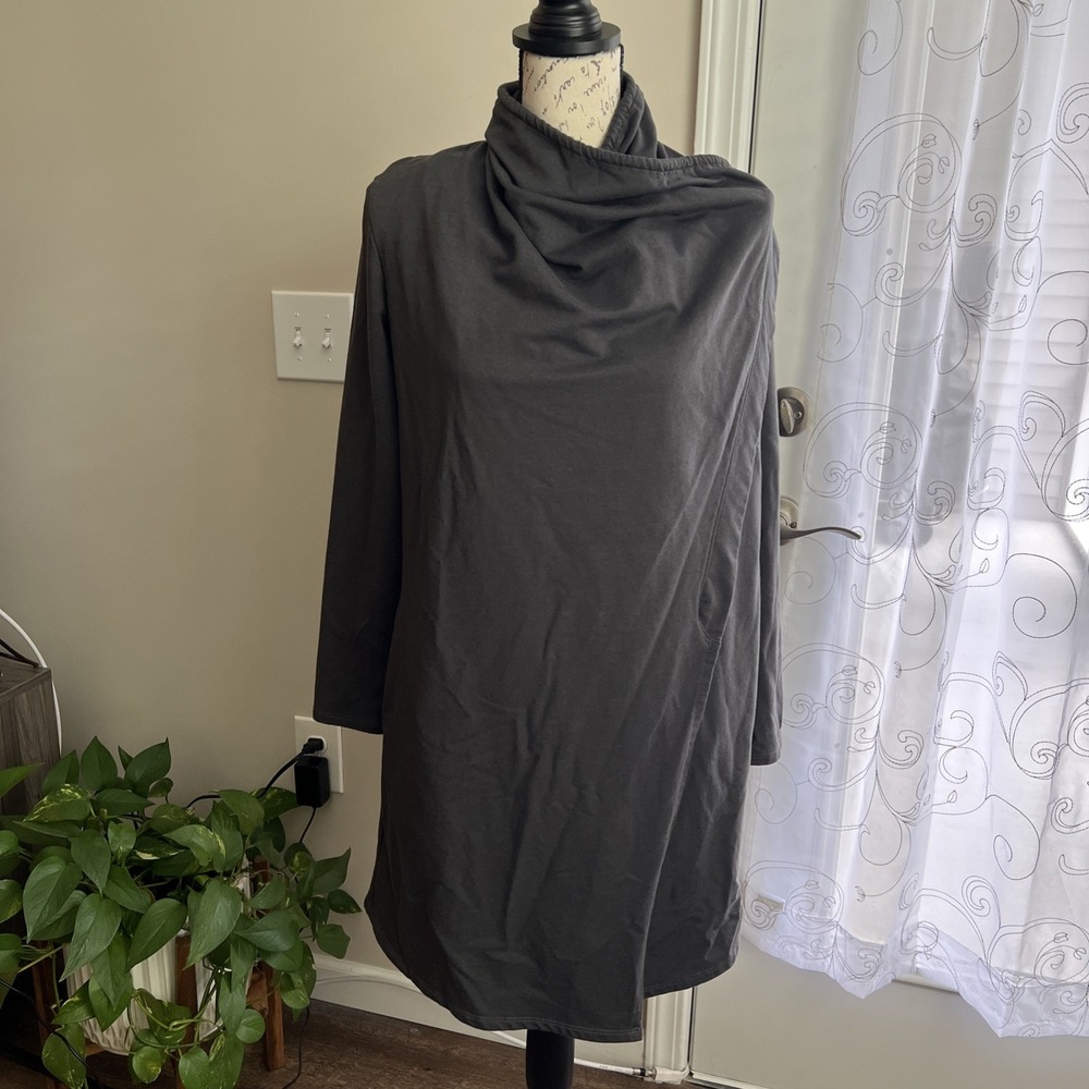 Chalet Et Ceci Long Sleeve‎ Wrap Jacket Women's Small Charcoal Gray Lagenlook